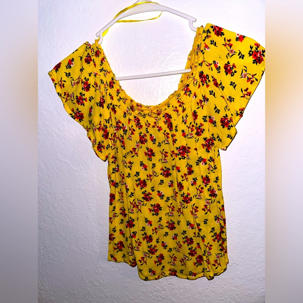 Self E floral off the shoulder top